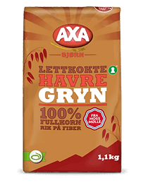 Produktbilde av lettkokte havregryn fra Axa